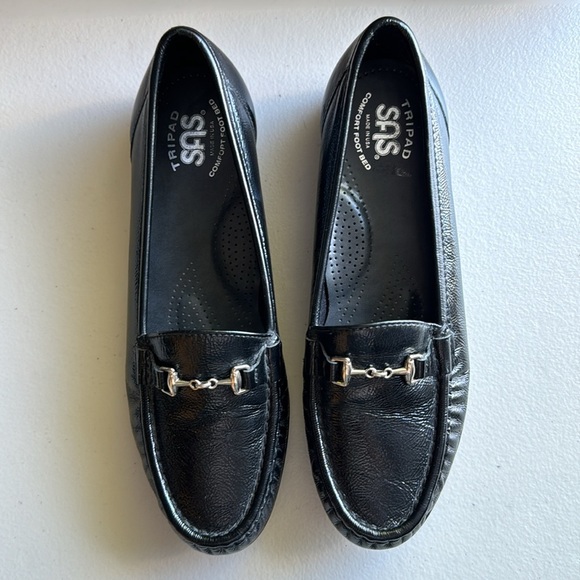 EUC SAS Tripad Black Patent Leather Comfort Slip On Loafer Size 8 N - Picture 7 of 9